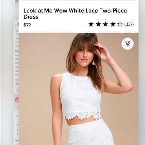 Look at Me Wow White Lace Two-Piece Dress